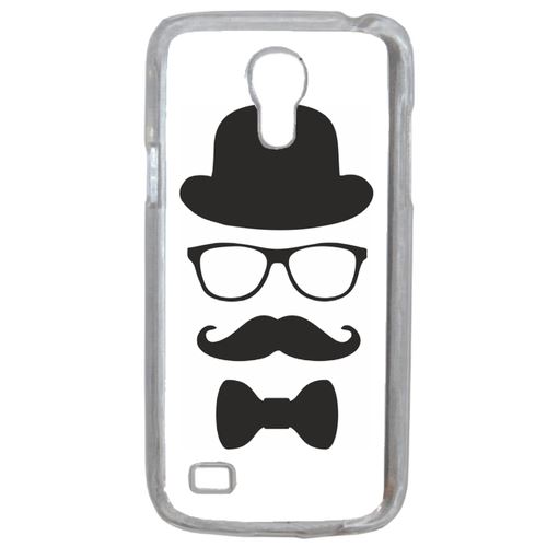 Coque Chapeau Moustache Compatible Samsung Galaxy S4 Mini Transparent