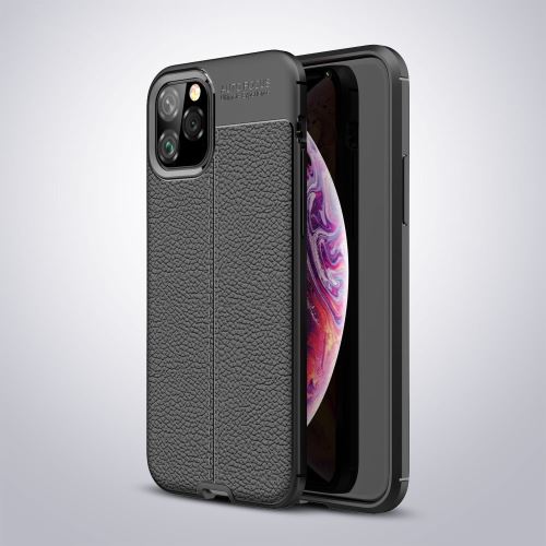Coque en TPU litchi souple noir pour votre Apple iPhone 5.8 pouces (2019)