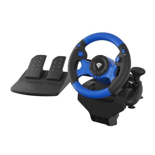 Volant gaming Genesis Seaborg 350 pour PS3/PS4/PC/Xbox One/Xbox 360/Nintendo Switch Bleu et noir