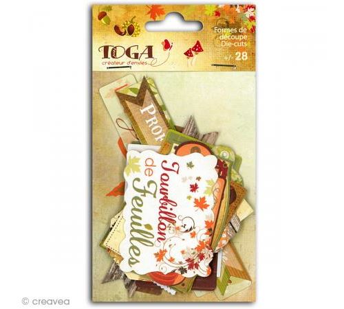 Die cuts - Automne mots - 28 formes en papier