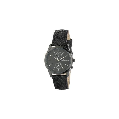 Montre Femme Antoneli à Quartz Cadran Noir 38mm Et Bracelet Noir En Cuir ANT2099