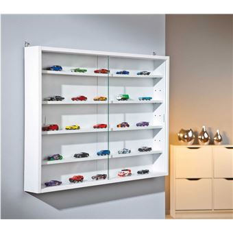 WANDGU Vitrine Murale 3 Niveaux 30x8x30 Cm – Porte Magnétique, Acrylique Transparent – Pour Figurines, Voitures, Modélisme – Protection Anti-poussière