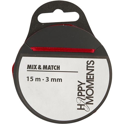 Happy Moments Ruban De Satin 3 Mm X 15 M Rouge Vin