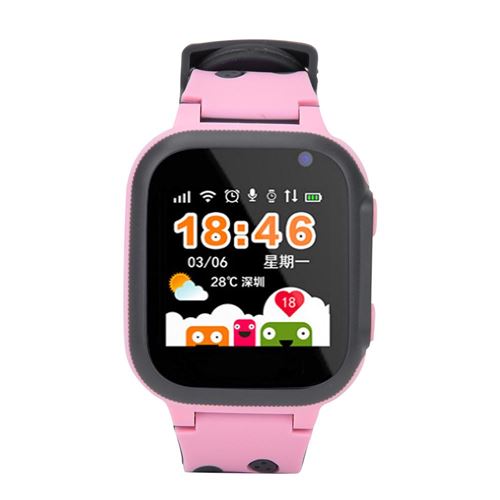 Montre Connectée pour Enfant Kid Phone SmartWatch avec Lampe de Poche à Ecran TFT Couleurs (Rose)