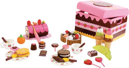 Legler - 2020788 - jeu d'imitation - cuisine - caisse à friandises - 39 pièces