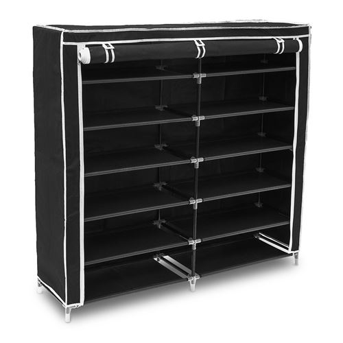 Meuble à chaussures armoire étagère chambre camping 36 paires 114 cm noir