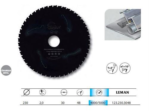Lame Cera-Metal 230x30x48z Metaux - Leman