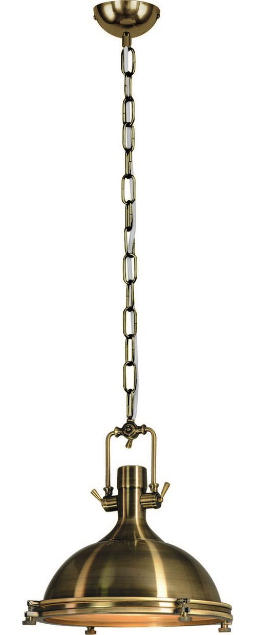 Paris Prix - Lampe Suspension Industriel trinity 44cm Laiton
