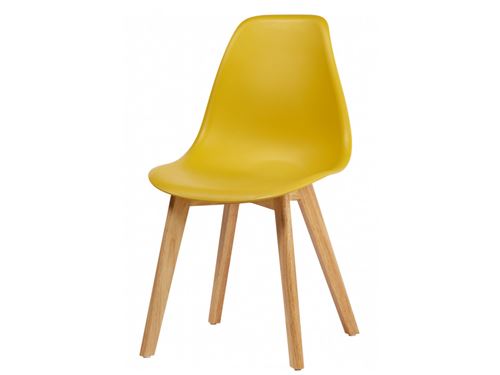 BOBOCHIC Lot de 4 chaises Sacha style scandinave Jaune