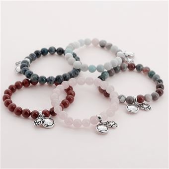 Bracelet en perles à quartz Rose