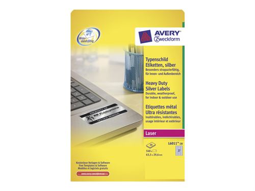 Avery Heavy Duty Laser Labels L6011 - étiquettes - 540 unités