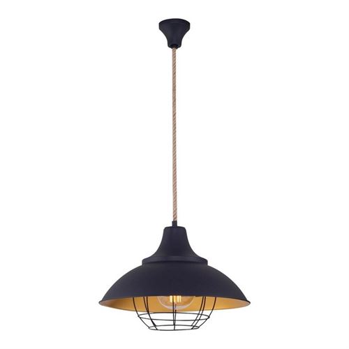 HOMEMANIA Lampe à Suspension Baby Chandelier - de Plafond - Noir, Or en Métal, 45 x 45 x 120 cm, 1 x E27, 40W
