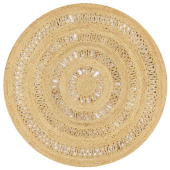 Tapis fait à la main Jute tressée 120 cm - 1