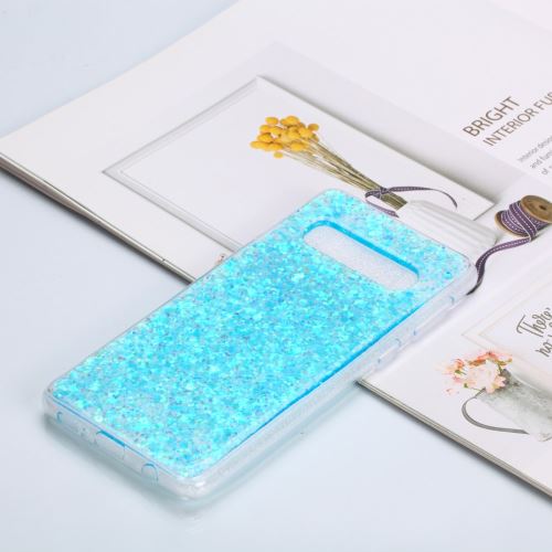 Coque en TPU paillettes de couleur changeante bleu pour votre Samsung Galaxy S10