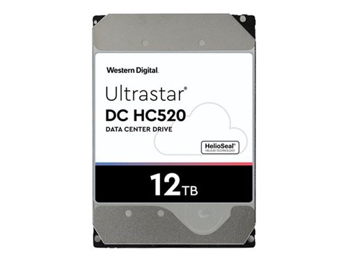 WD Ultrastar DC HC520 HUH721212AL4200 - Disque dur - 12 To - interne - 3.5" - SAS 12Gb/s - 7200 tours/min - mémoire tampon : 256 Mo