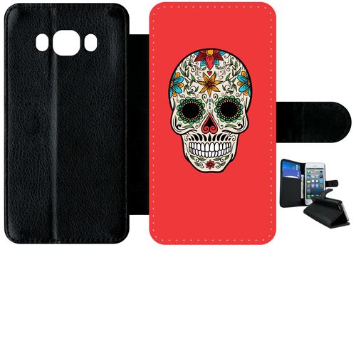 Etui À Rabat Samsung Galaxy J5 (2016) Crane Couleurs Fond Rouge