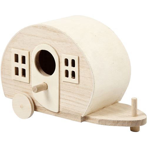 Creotime caravane en bois 18 x 8 cm clair