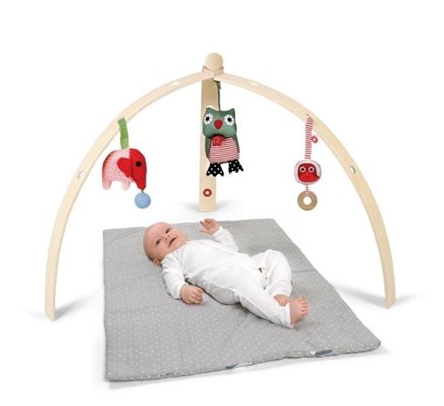 Portique d'éveil pour bébé en bois naturel (vendu sans jouet)