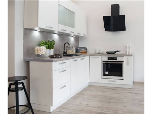 BOBOCHIC Cuisine d'angle complète SENTIA 230x170 cm Blanc brillant