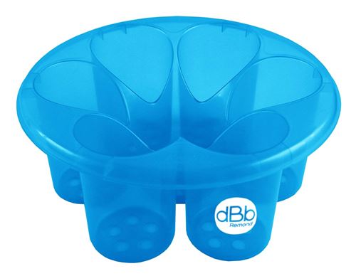 dBb Remond Porte Biberon Egouttoir Fleur Bleu Translucide