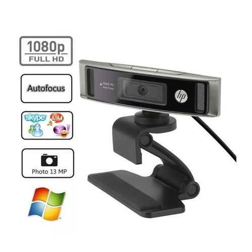 HP WebCam HD 4310 - Webcam pour ordinateur portable - panoramique / inclinaison - couleur - 1920 x 1080 - audio - USB 2.0