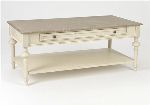 Table basse rectangulaire 1 tiroir 1 tablette l120 - neyla