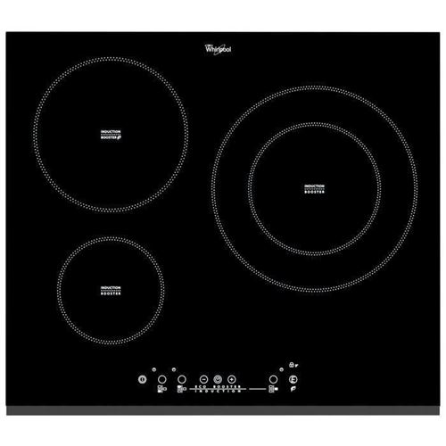 Whirlpool ACM 860 / BF - Table de cuisson à induction - 3 plaques de cuisson - Niche - largeur : 56 cm - profondeur : 49 cm - noir - avec avant biseau