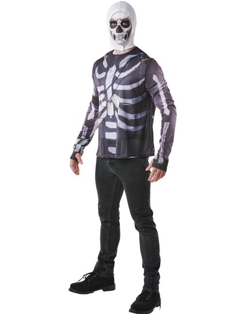 Adult Skull Trooper Top and Snood - Fortnite - Mens Costume: Small (35 - 38 Inch)