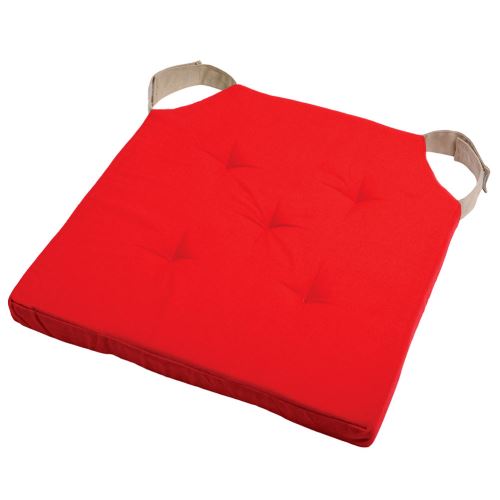 Coussin de chaise - reversible - Rouge et Lin 38 x 38 cm