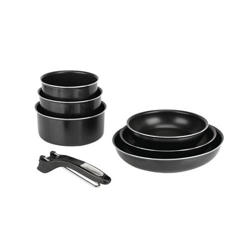 Sitram Set 3 Casseroles + 3 Poeles + 1 Pince Amovible Noir