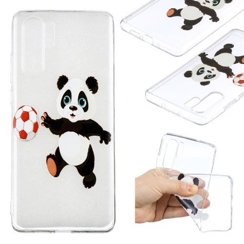 Coque en TPU impression de motifs panda joue au football pour votre Huawei P30 Pro
