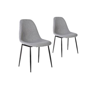lot de 2 chaises scandinaves eli en tissu avec pieds mtal noir couleur gris clair achat prix fnac - Chaise Scandinave Pied Metal lot de 2 chaises scandinaves eli en tissu avec pieds mtal noir couleur gris clair achat prix fnac - Chaise Scandinave Pied Metal