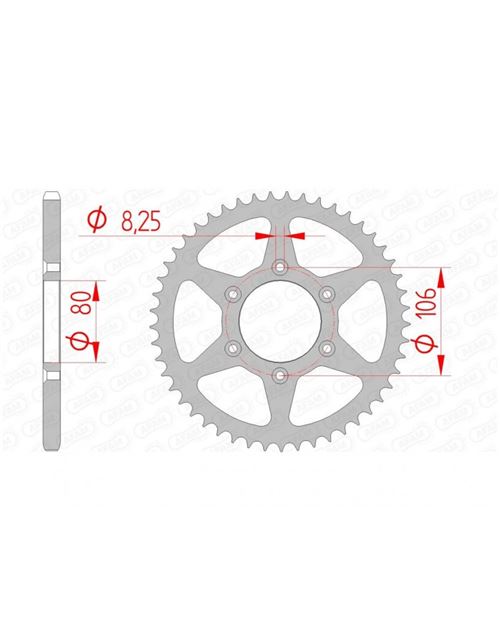 Couronne AFAM 49 dents acier standard pas 520 type 35204