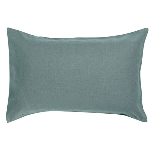 Taie d'oreiller Stonewashed Zeff vert de gris 50 x 75 cm Vivaraise
