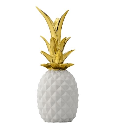 Ananas décoratif blanc et doré - bloomingville