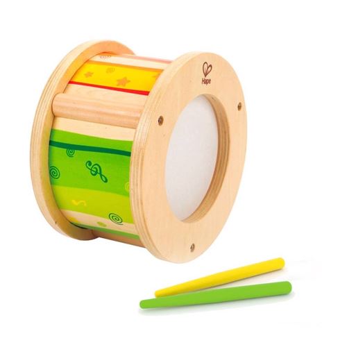 Hape tambour en bois 17 cm multicolore