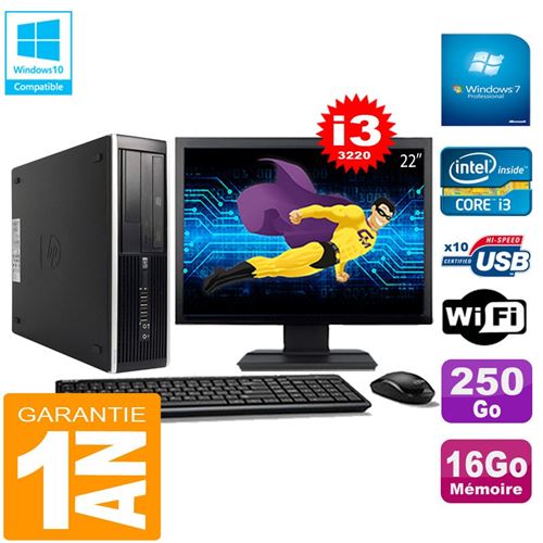 Pc hp compaq pro 6300 sff i3-3220 16go 250go graveur dvd wifi w7 ecran 22' État correct - Hewlett-Packard reconditionné disponible sur Fnac
