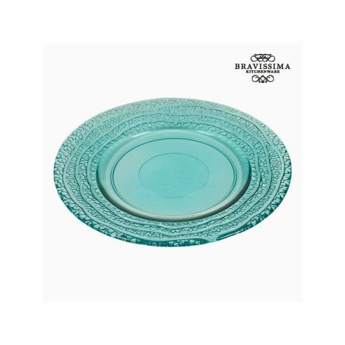 Assiette plate en verre recyclé turquoise (20 x 20 x 2 cm) by bravissima kitchen