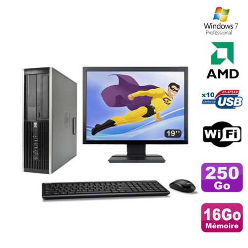Pc hp compaq 6005 pro sff amd 3ghz 16go 250go graveur wifi win 7 pro 19' État correct - Hewlett-Packard reconditionné disponible sur Fnac