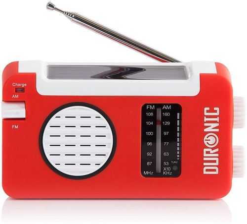Duronic Hybrid Radio solaire / dynamo / USB - appareil d'urgence / parfait pour loisirs d'extérieurs