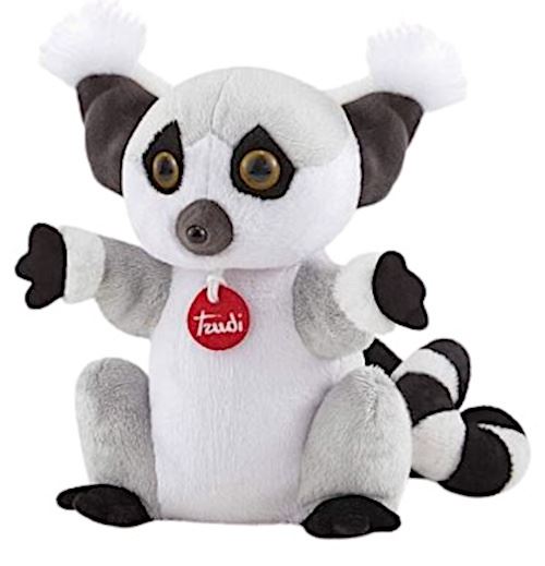 Trudi marionnette raton laveur 24 cm en peluche gris/blanc