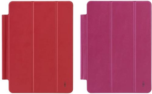 aiino - Three, Étui Réversible Bicolore, Fonction Marche/Arrêt, Super Protecteur et Léger, Coque pour iPad Air 2 - Rouge/Rose