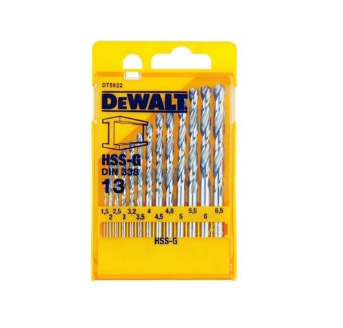 Dewalt Dt5922-Qz Coffret De Foret Hss-G, Jaune/Noir, Set De 13 Pièces