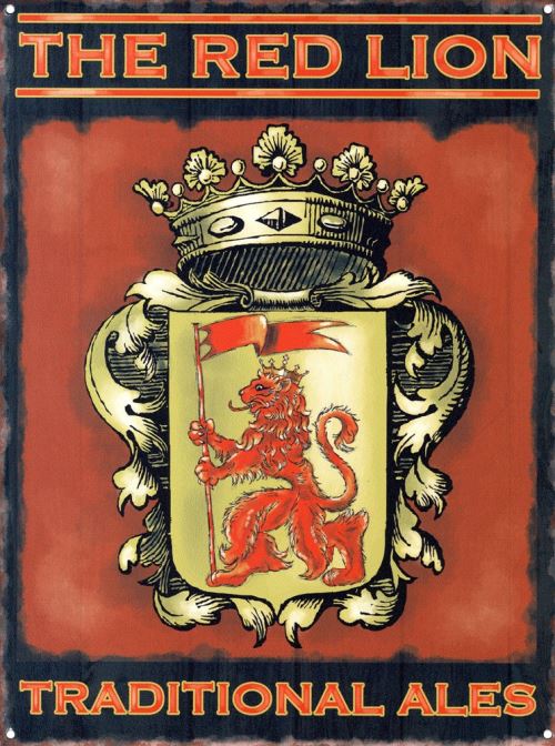 The Red Lion Plaque en métal 30 x 40 cm