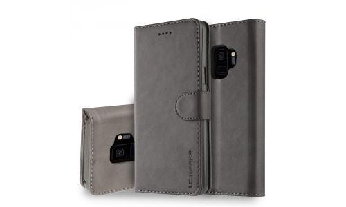 Etui type portefeuille pour Galaxy-S9 gris gamme LC.IMEEKE