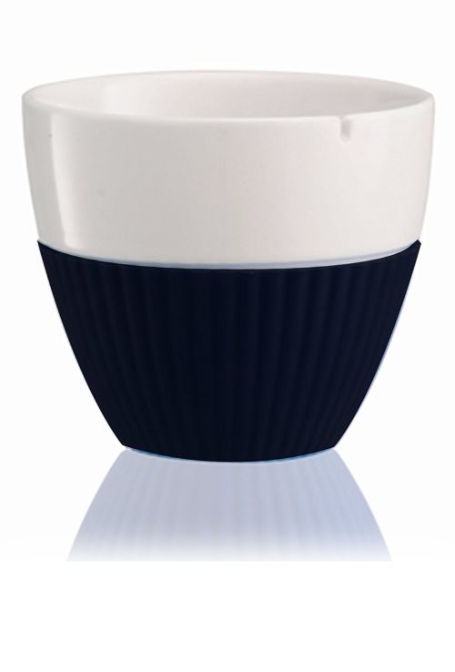 Viva Scandinavia 9101153 Set de 2 Tasses 25 Cl avec Manchon, Porcelaine et Silicone, Bleu, 9 x 9 x 8,2 cm
