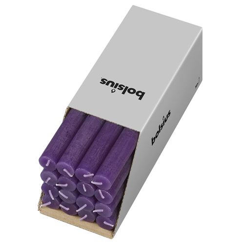 Bolsius Bougies de table rustiques 16 pcs Violet