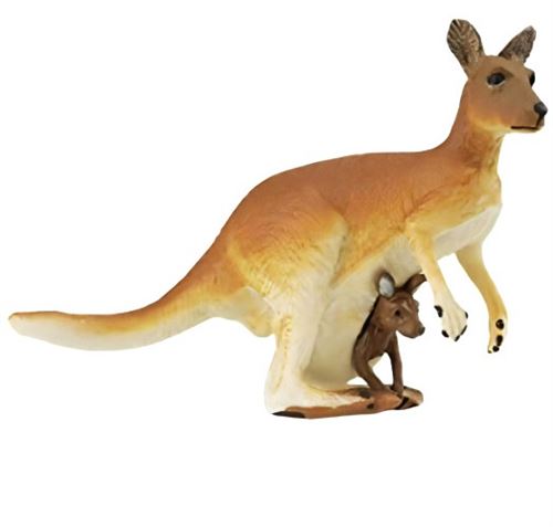 Safari jouer à l'animal kangourou avec bébé junior 10 x 8,5 cm marron/blanc
