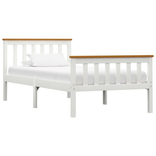 vidaXL Cadre de lit Blanc Bois de pin massif 100 x 200 cm