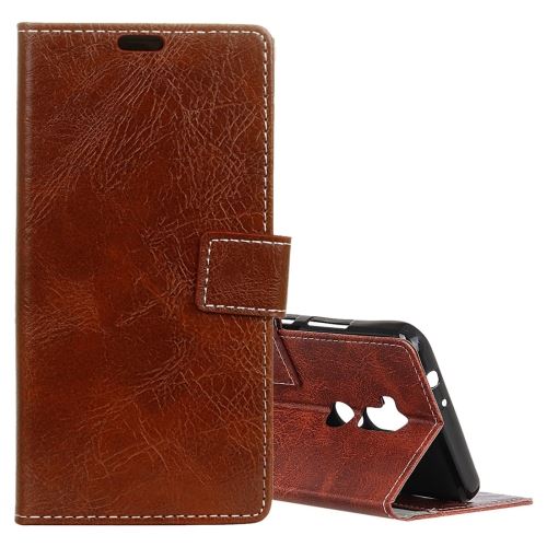 Alcatel A7 XL Housse Etui Cuir PU Effet Peau rétro Marron ALS49915